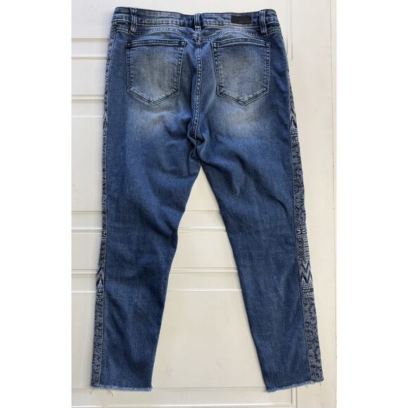 Miss Me Jeans Womens 30 Medium Wash Ankle Skinny Embroidered Jeans Raw Hem Y2K - Picture 8 of 8